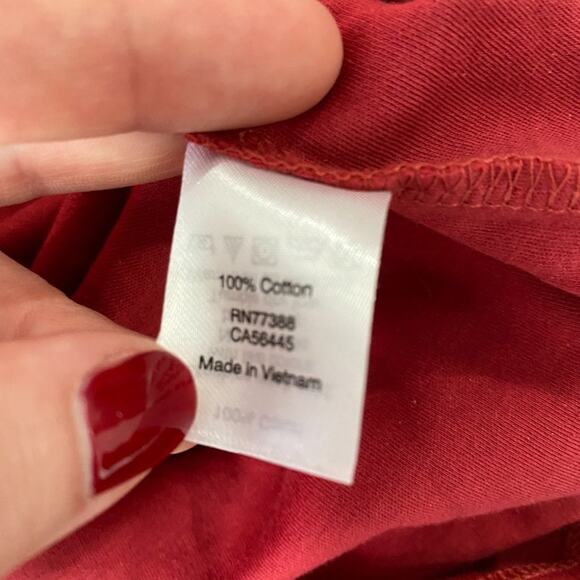 J. Crew Mercantile Red Bell Sleeve Top Size XXS - Picture 3 of 5